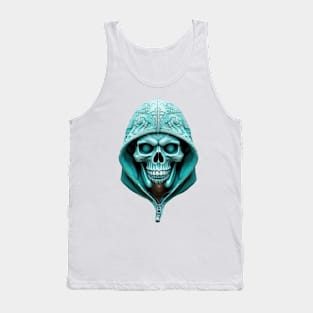 Gothic Visions: The Turquoise Skull Tank Top